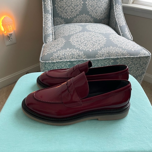 AGL Red Patent Leather Loafers Slip-Ons - Picture 3 of 5